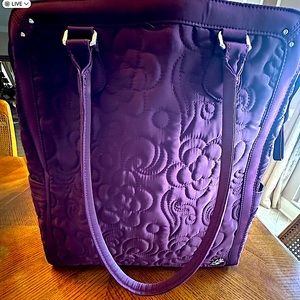 Vera Bradley Wine Colored  Microfiber Tote Bag.  Excellent Condition.